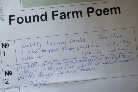 Found Farm Poems left in hut